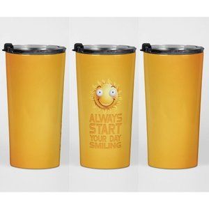 Start Day Smiling Hot & Cold Stainless Steel Skinny Straight Tumbler  - 20 oz